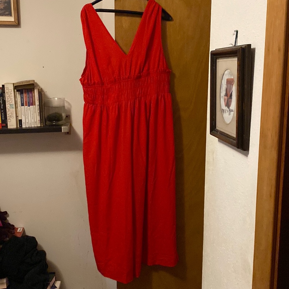 ASOS wide leg red sleeveless jumpsuit flowy cute fun